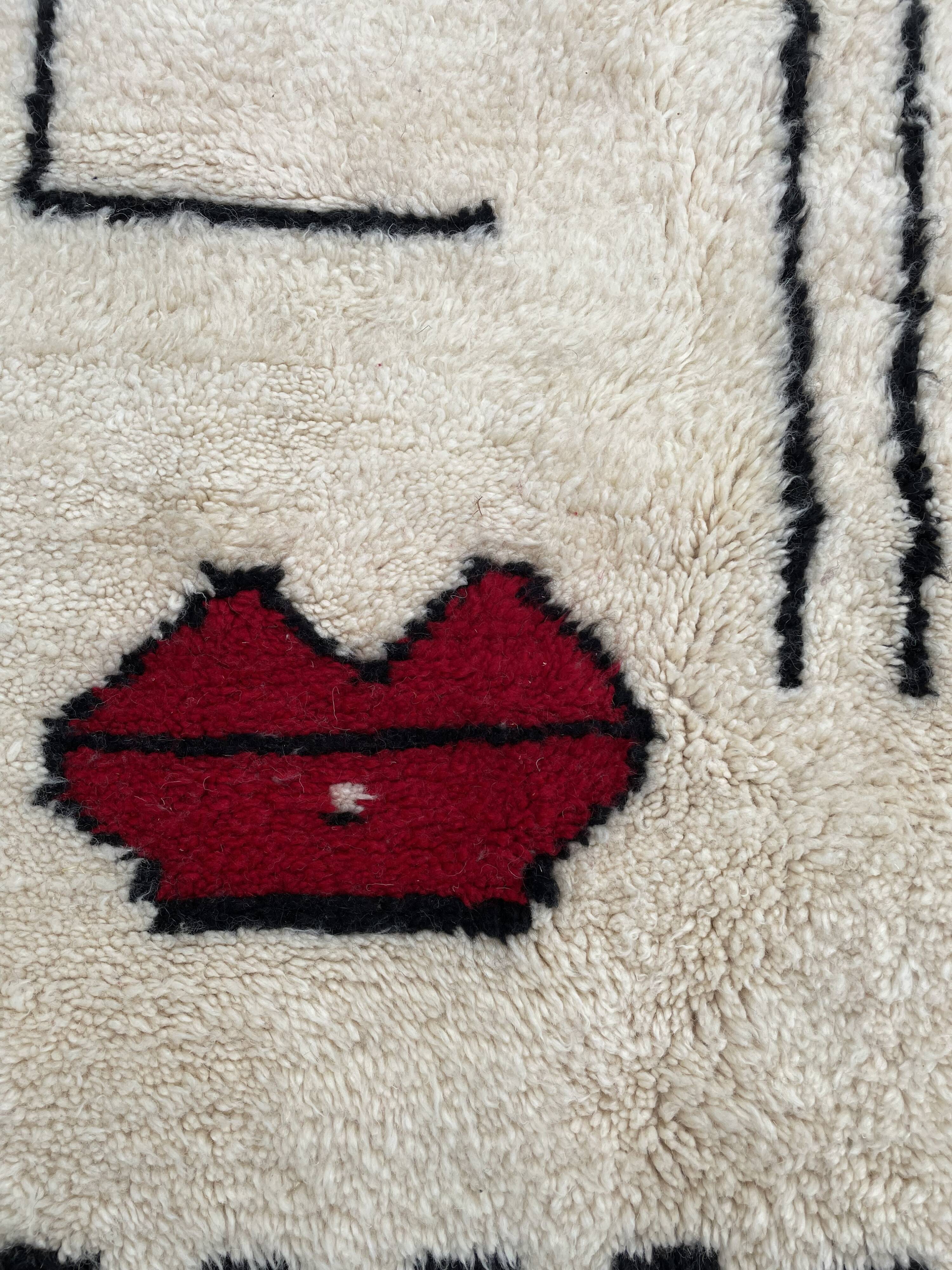 Tapis berbere moderne en laine, beni ouarain