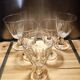 5 antique wine glasses with cut sides