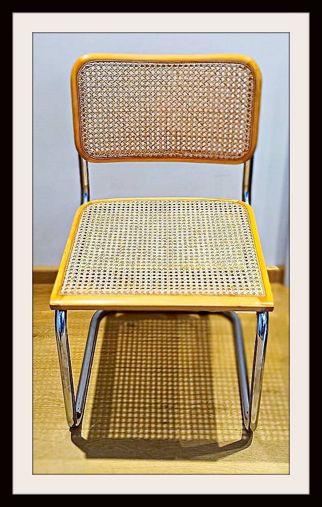 Set of 2 chairs by designer Marcel Breuer - Chromed steel - Wood (beech) - Canework