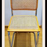 Set of 2 chairs by designer Marcel Breuer - Chromed steel - Wood (beech) - Canework