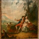 Trumeau de style Louis XV en bois sculpté XIX siècle
