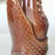 Vintage Amphora Vase: Large Brown Glazed Pottery with Grape Motif