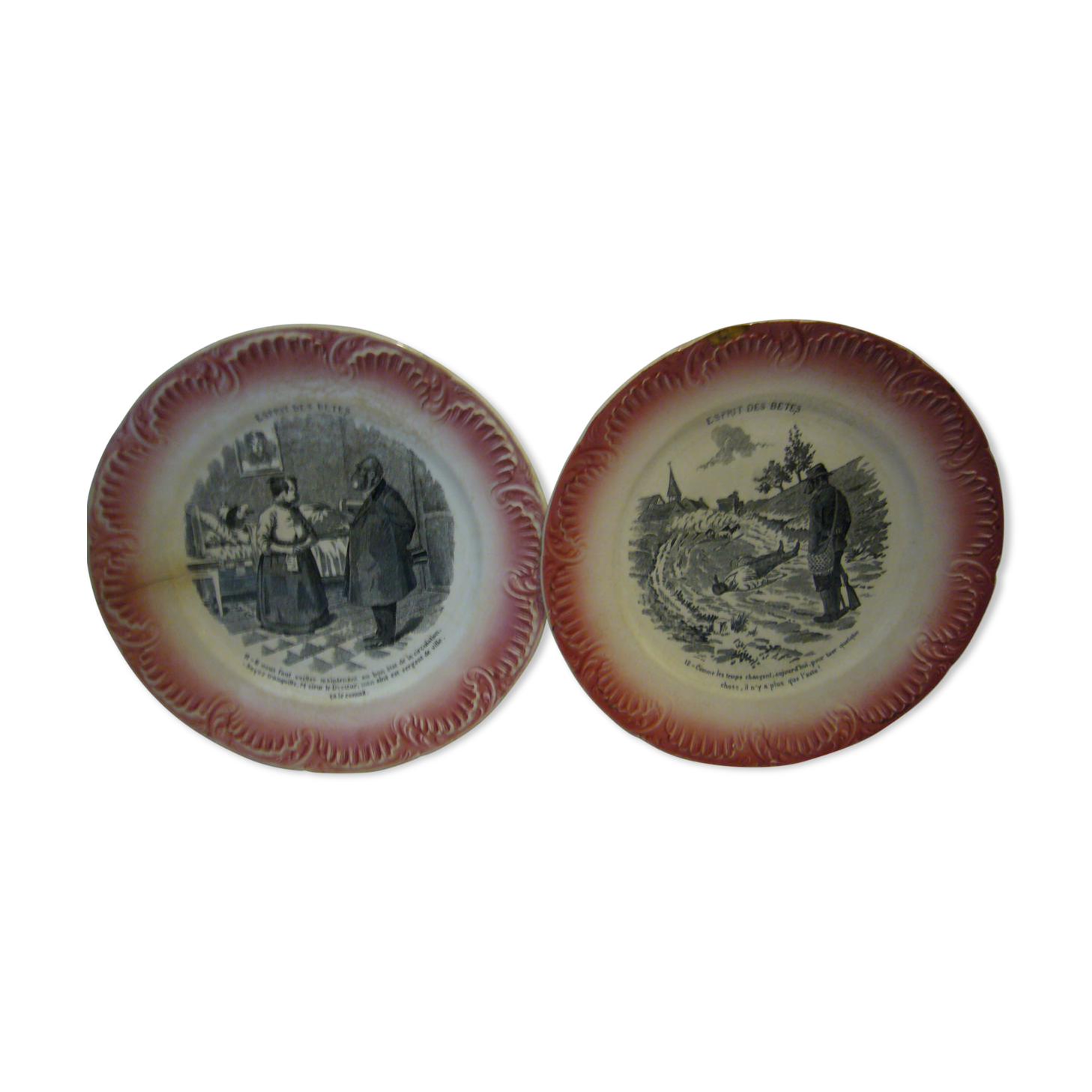 Sarreguemine talking plates