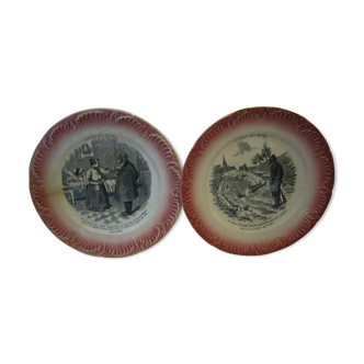 Sarreguemine talking plates