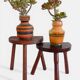 Antic Rustic Wabisabi Tripod Wooden Stools/ Accent Tables, France, Early 20th-C.