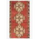 1970s Turkish Oushak Handmade Wool Cotton Red Area Rug 107x200