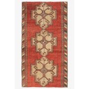 1970s Turkish Oushak Handmade Wool Cotton Red Area Rug 107x200