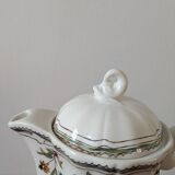 Gien earthenware coffee pot, Moustiers Olérys decor