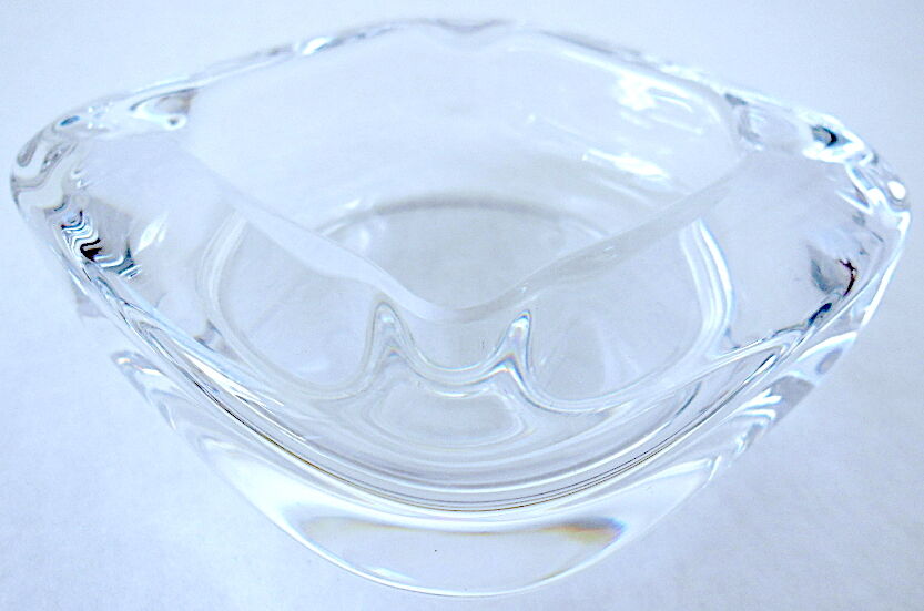 Small square ashtray vintage Crystal Vannes le Chatel