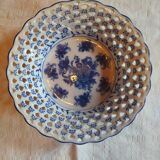 Assiette creuse chinoise ajourée fleurs bleues