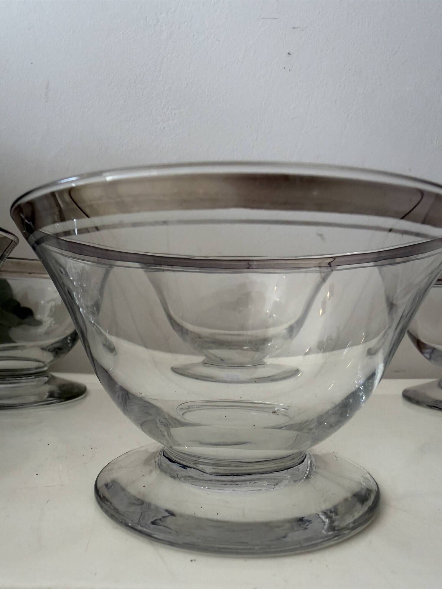 Dessert Coupes met zilverkleurige rand