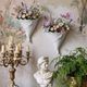 Pair of wall-mounted bouquet holders Giraud Limoges in porcelain, circa 1950-1960.