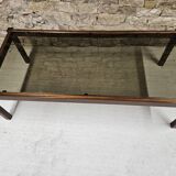 Teak coffee table with smoked glass 1970"