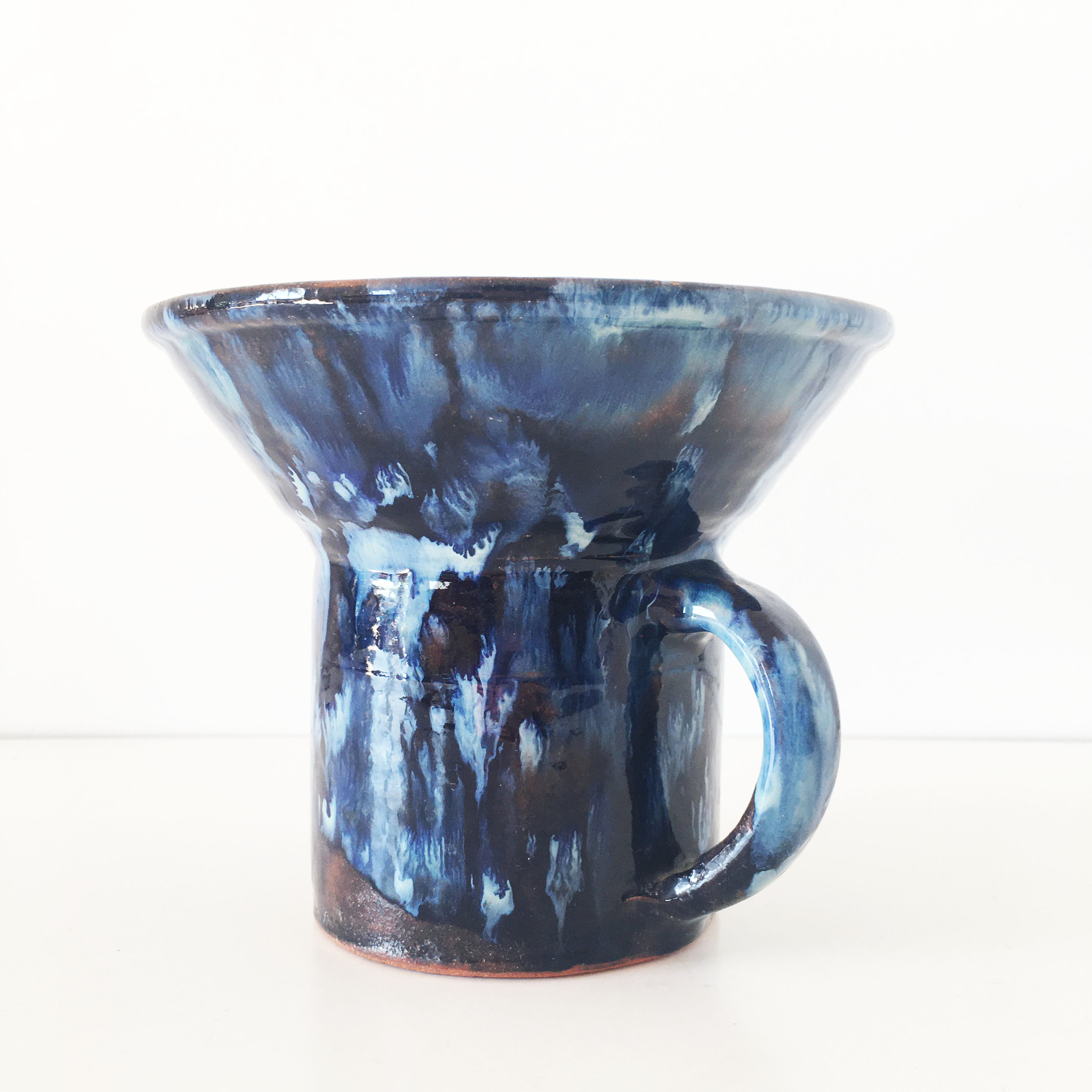 Vintage blue ceramic vase