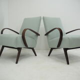 Pair of Ton/Thonet Beech Armchairs, Czechoslovakia