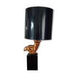70s desk lamp black and golden eagle head