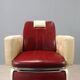Fauteuil de barbier vintage en métal émaillé et similicuir design années 1960