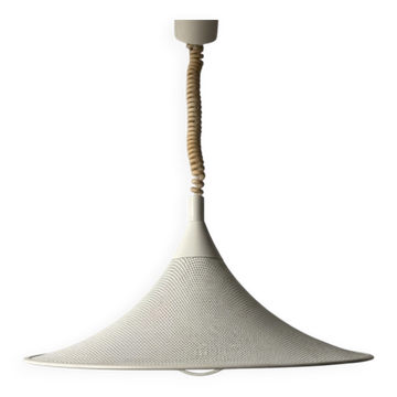 Vintage suspension in perforated white lacquered metal – postmodern design