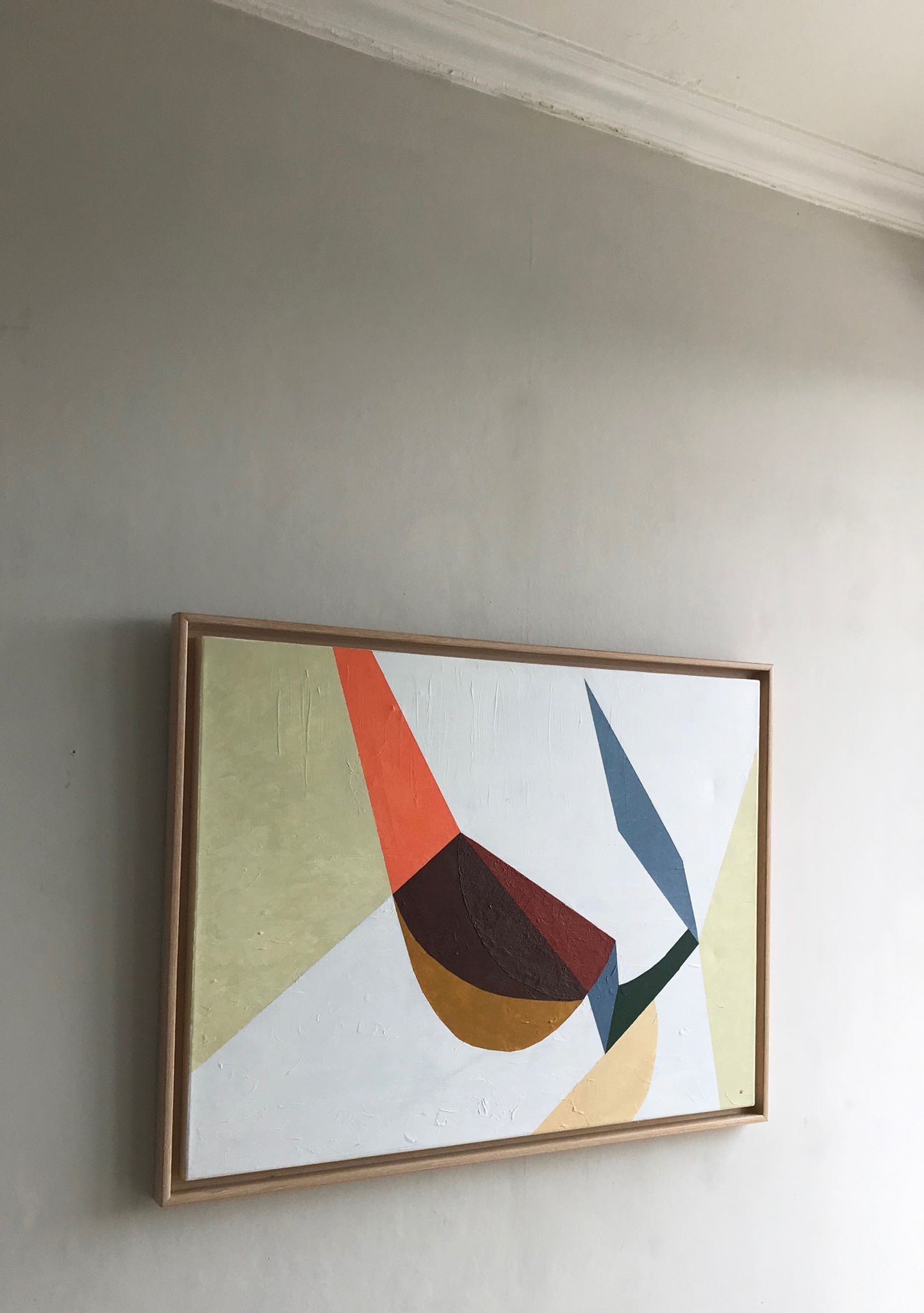 Contemporary abstract painting framed - oil on canvas - 85 x 65 cm
