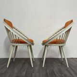 Scandinavian Circle Armchairs attributed to Yngve Ekström, 1960s, Set of 2