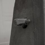 Curved burnt wood stool