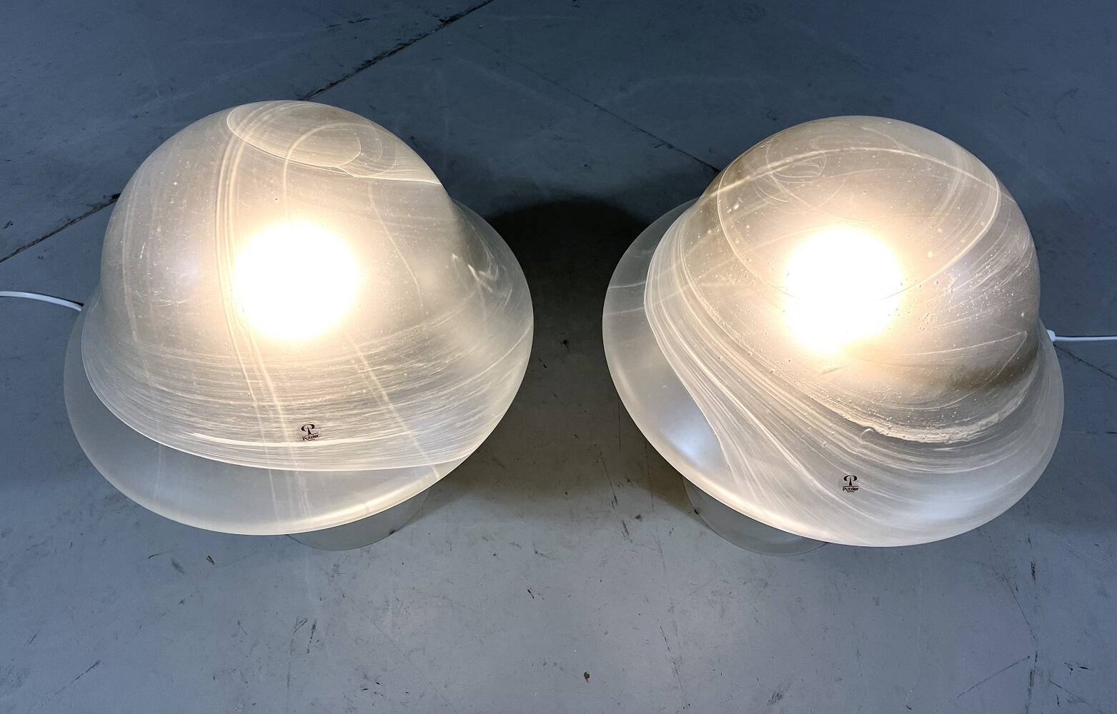 Peill & Putzler glass mushroom table lamps 1970’s