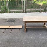 Renovated extendable farmhouse dining table in oak, 20th century, 170-250cm.