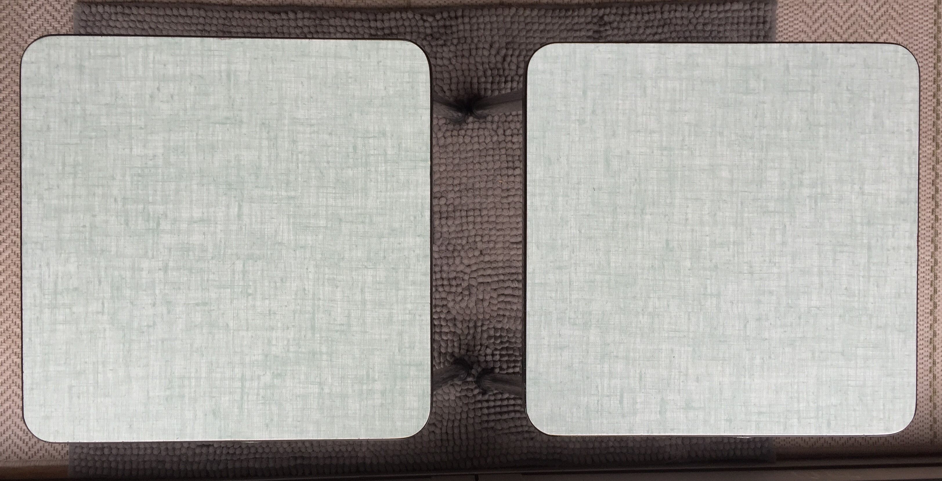 Duo of vintage matching stools in 60s formica brand Elem