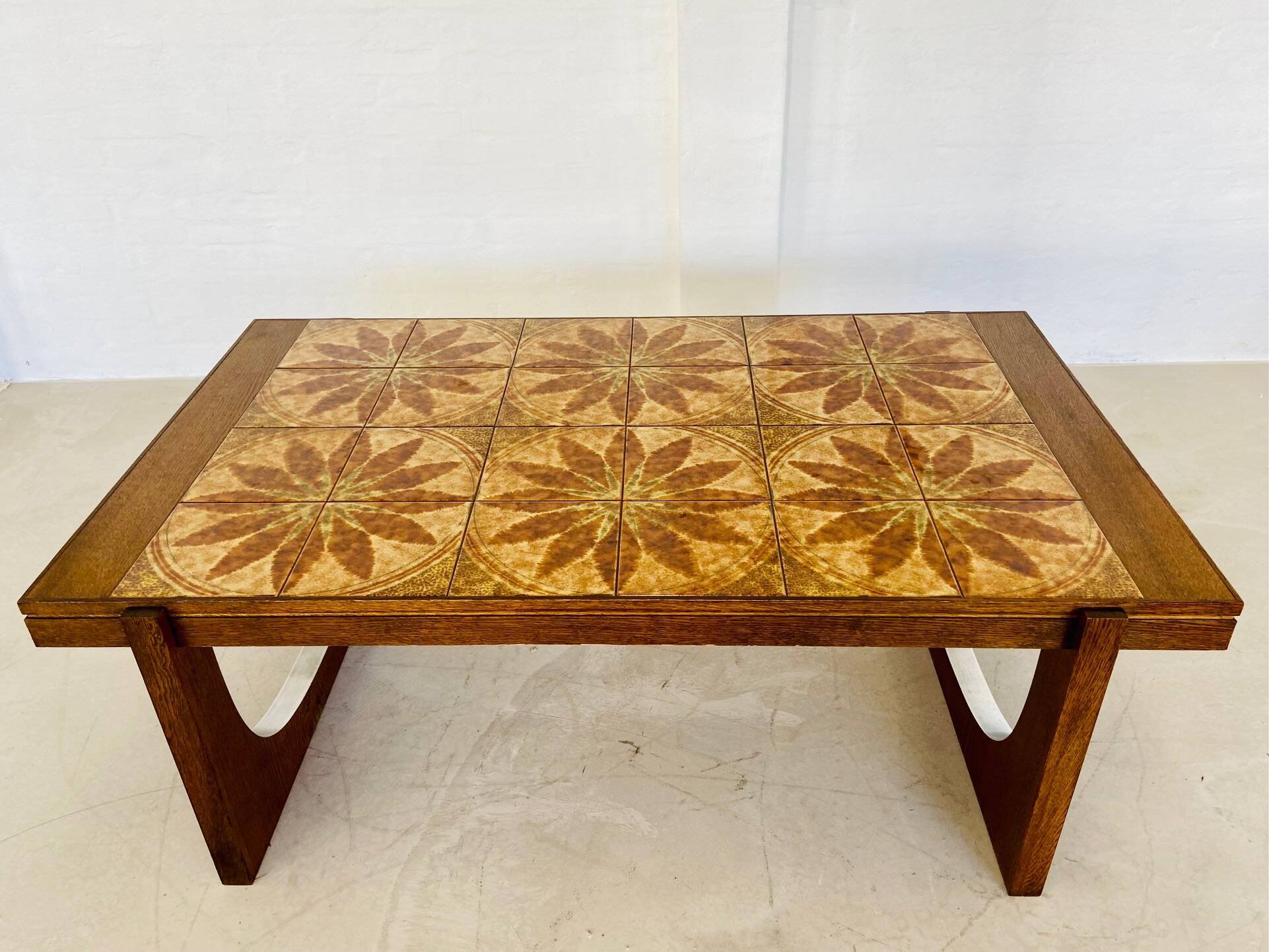 VINTAGE DANISH MID CENTURY TEAK  & CERAMIC COFFEE TABLE  1960s