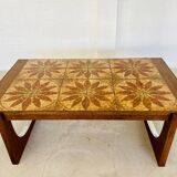 Table basse danoise en teck et céramique, années 1960