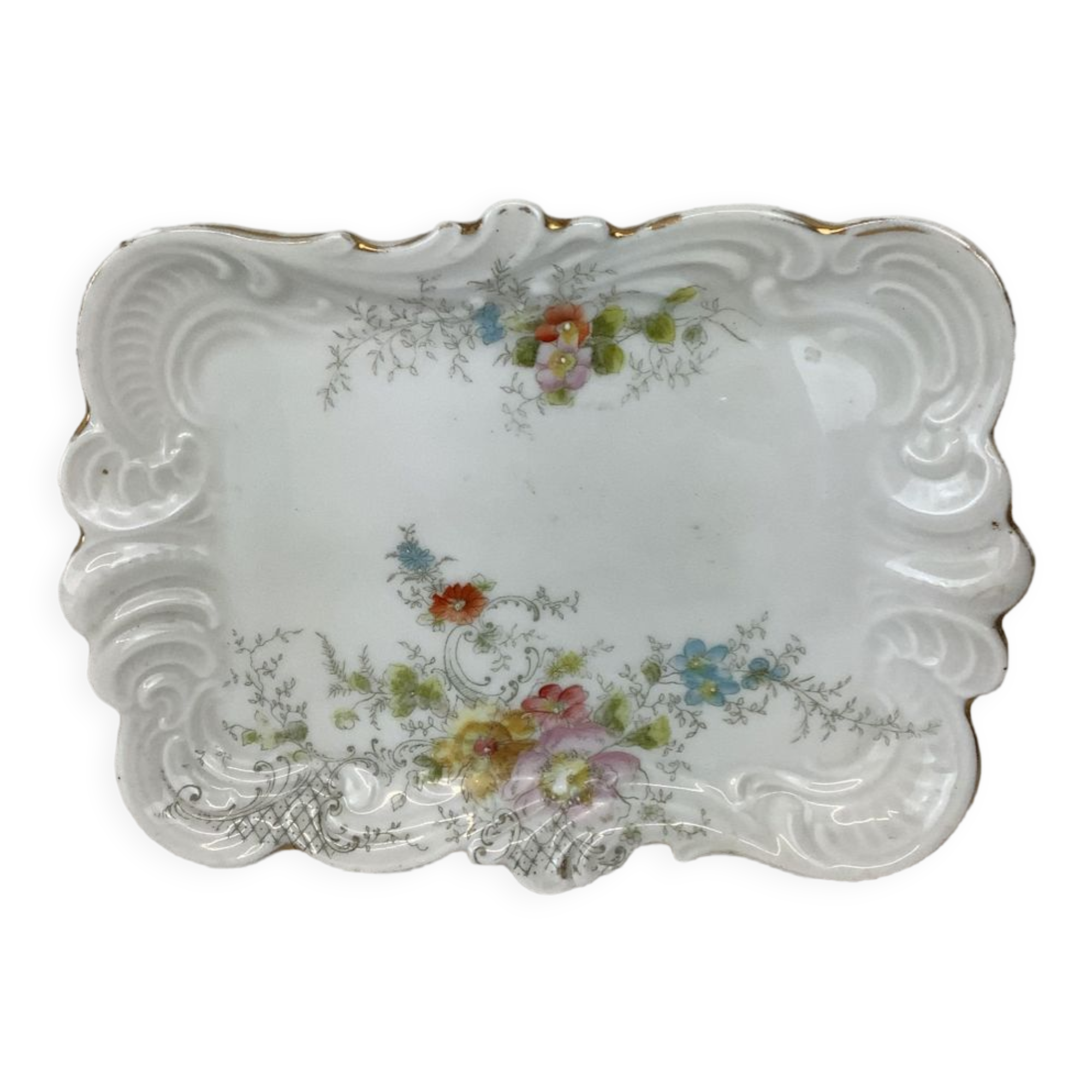 Porte-savon Ancien En Porcelaine De Limoges - Vintage, Blanc, Pour Mur D'évier Ou Salle De Bain