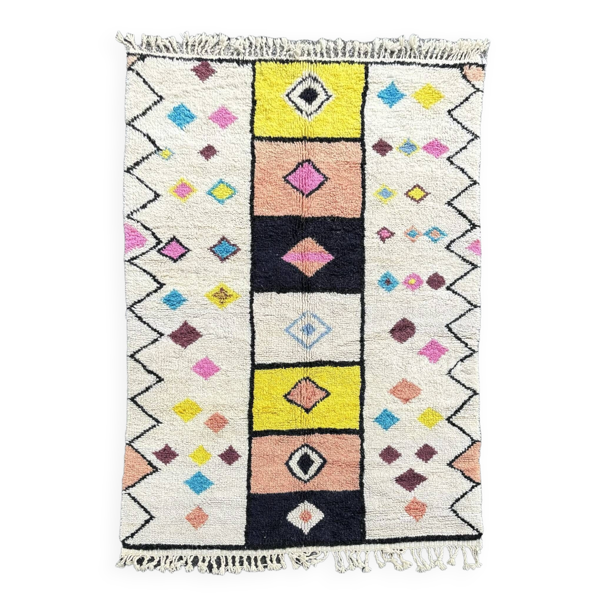 large new multi-colored Berber beni ourain rug 180x280 cm