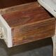 Antique Louis XV style flat desk painted with stool.