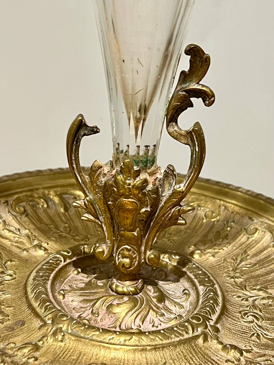 Bronze and crystal centerpiece