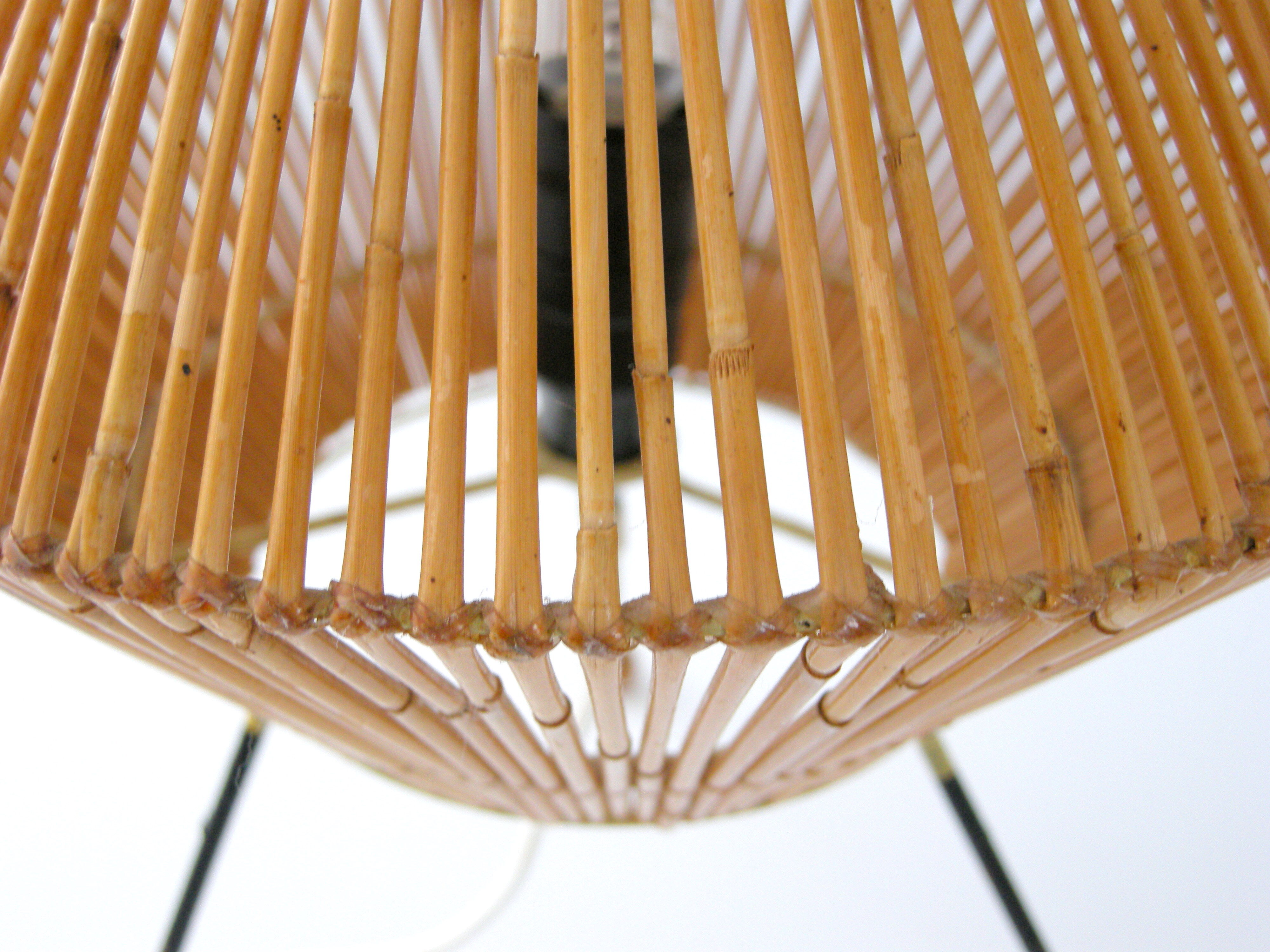 Three-year rattan lamp 1950 vintage