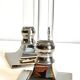 Vintage lucite and silver metal candle holders
