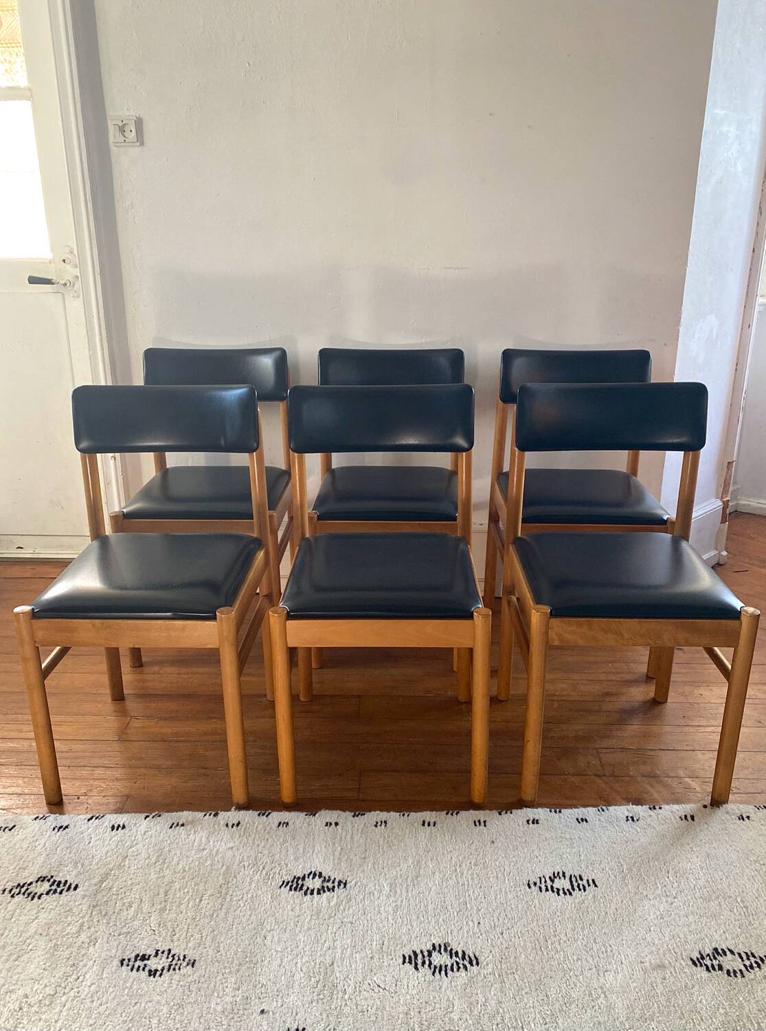 Set of six vintage Scandinavian chairs