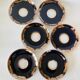 6 Tasses et Sous-Tasses Lomonosov Bleu Cobalt et Frises Or