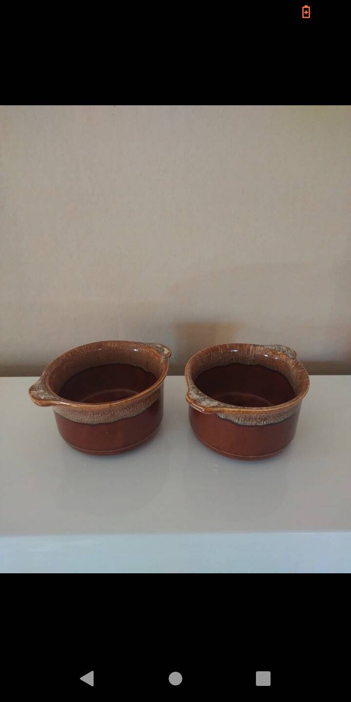 2 ceramic ramekins made in England