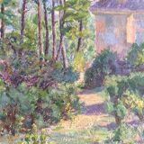 Southern landscape painting, canvas on stretcher