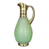 Vintage Carafe in Green and Gold Granite Glass - Vintage Tableware
