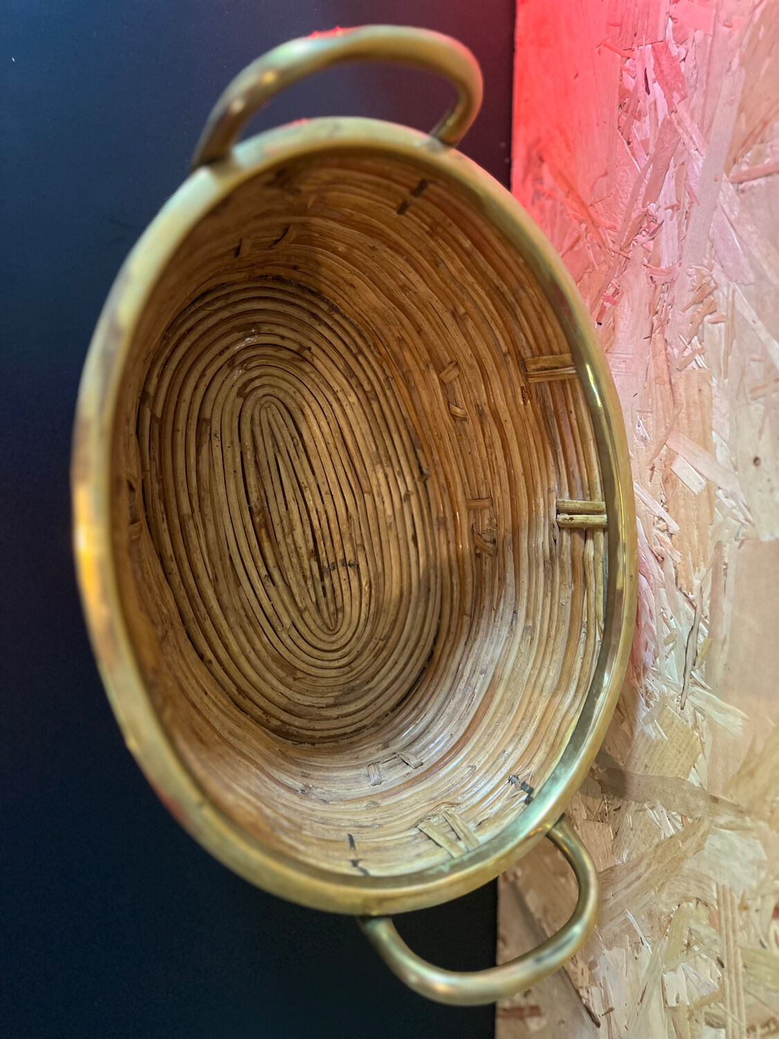 Brass and wicker basket