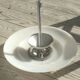 40s/50s pendant light in frosted glass and chrome
