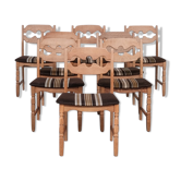 8 oak mid-century danish dining chairs