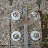 Chrome pendant light.
