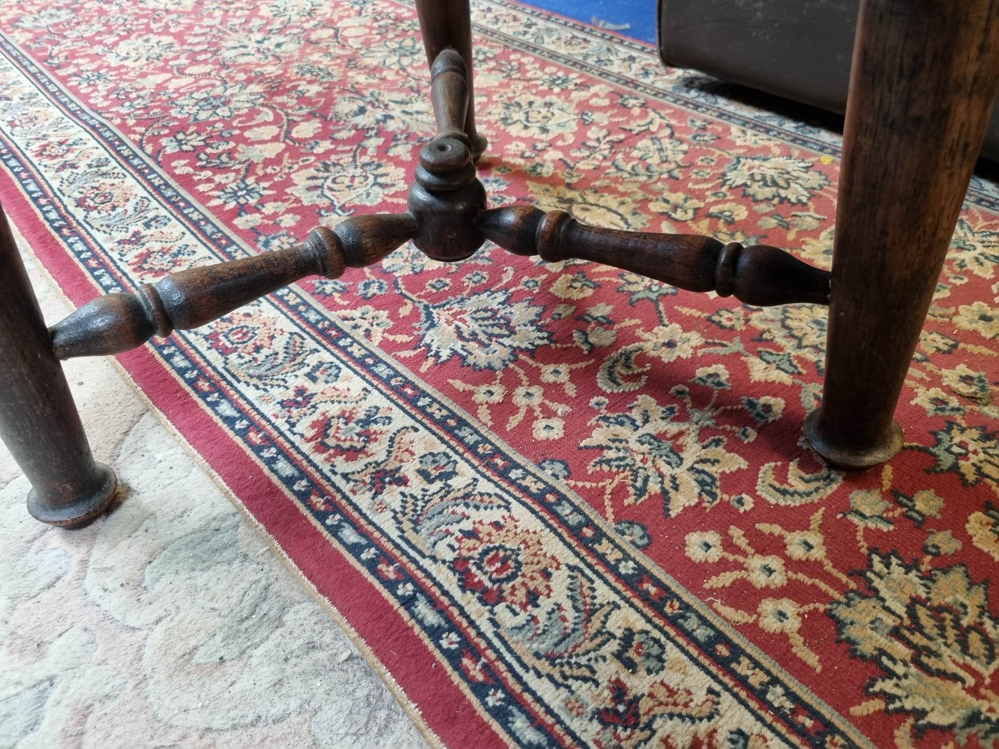 Oak tripod pedestal table