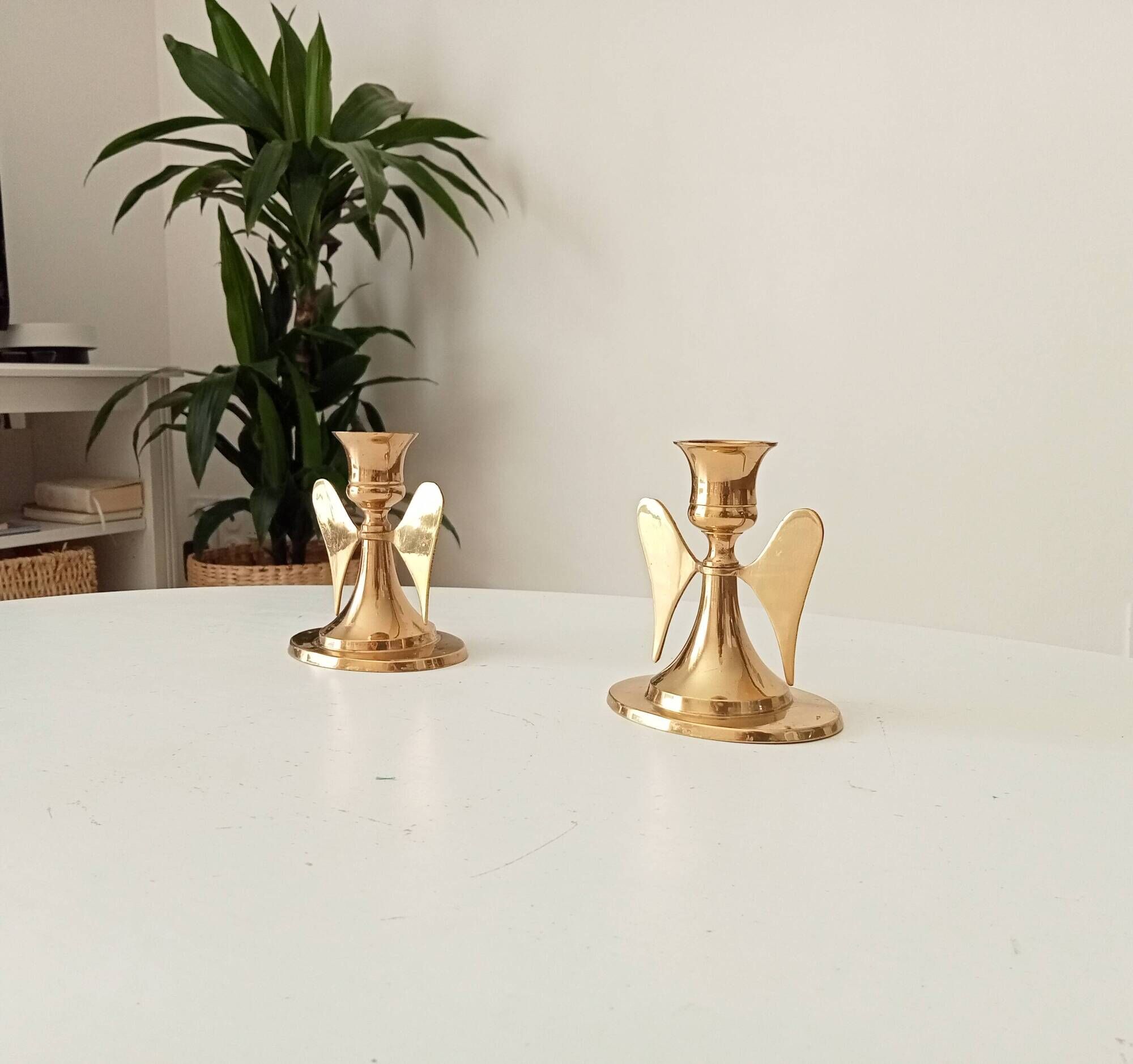 Pair of vintage winged candlesticks from the 60s/70s