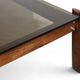 Percival Lafer coffee table in exotic wood and smoked glass – Brazil, 1970