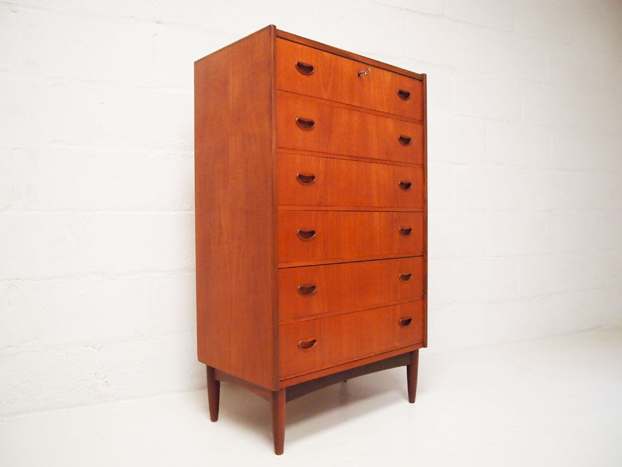 Scandinavian midcentury teak chest of drawers