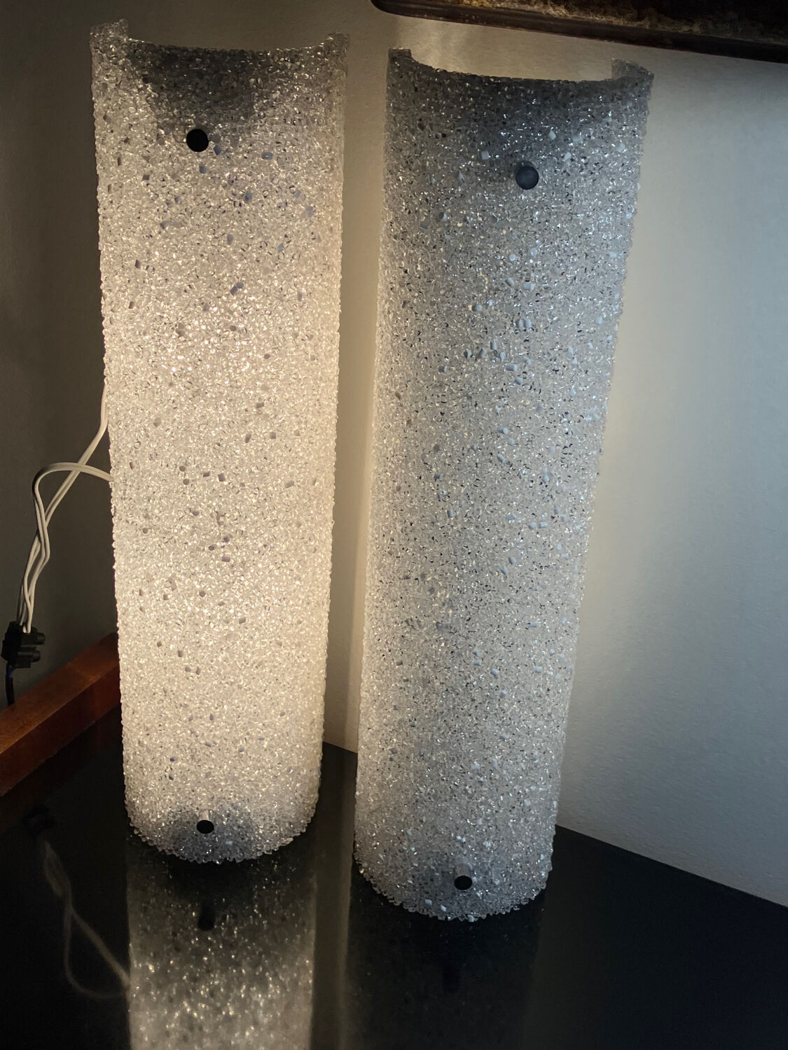 Vintage perspex wall lights